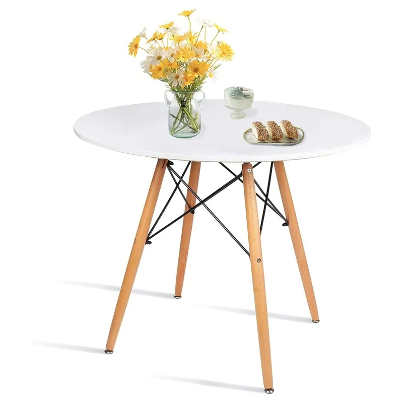 Furniture wholesale Creative round table White dining chair Small apartment table for Balcony lounge