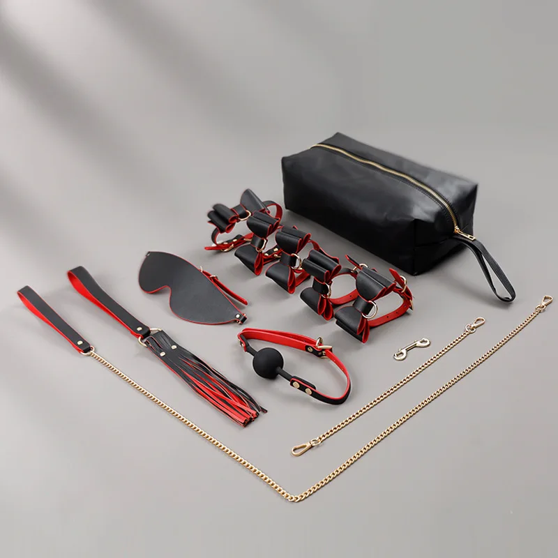 Leather Whip Hand Cuffs Sex Handcuff Bdsm Mouth Sex Games Bondage Kit Adult Sex Toys For Couples