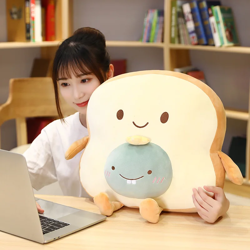 Cute Toast Bread Plush Toy Creative Plush Food Small Pendant Cartoon Animal Plush Sofa Pillow Gifts for Kids
