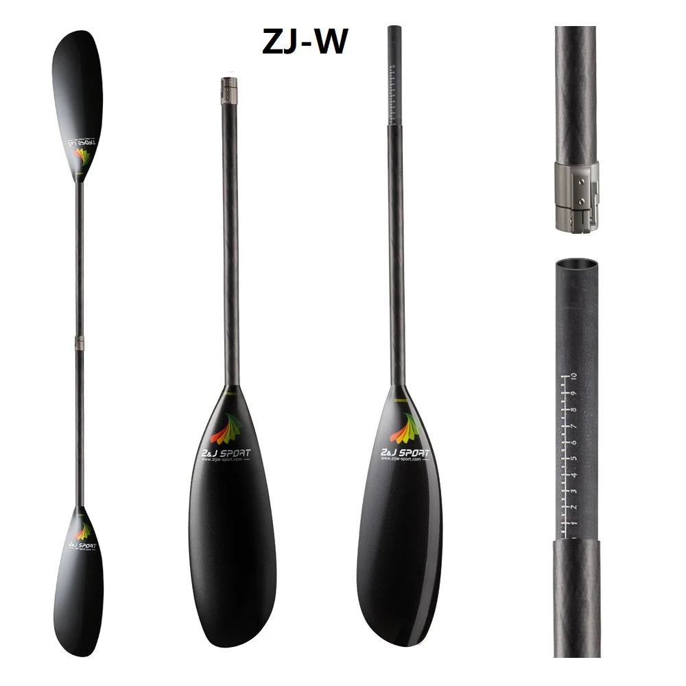 Full carbon fiber marathon kayak paddle with adjustable shaft