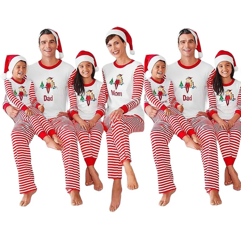 DOUBLEDUDU Family Matching Pajamas Sets Boys Girls Deer Snow Children PJs Christmas Pajamas Family With Factory Price