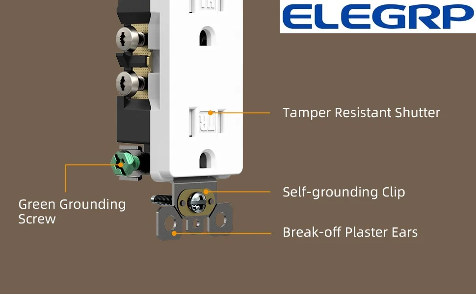 US TR Receptacle 15 Amp In-wall Factory Directly UL listed Decorative Receptacle Outlet for Home Offices