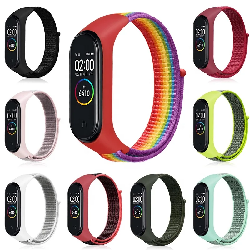 Tschick MI band 4 Strap for xiaomi mi Band 4 3 Sports Nylon Watch Strap Breathable Bracelet Watchband Smart Watch Accessories 4