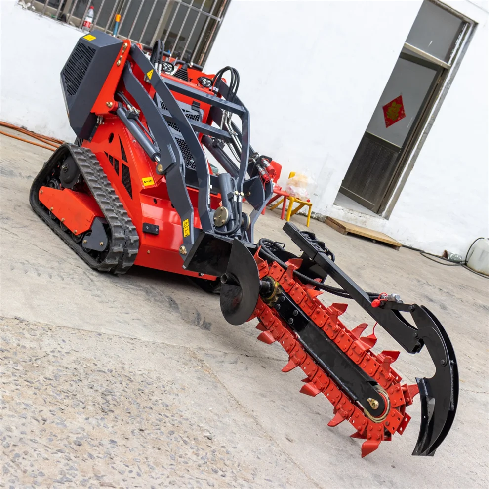 China High Quality  EPA Diesel Engine   Mini Skid Steer Loaders With Attachments