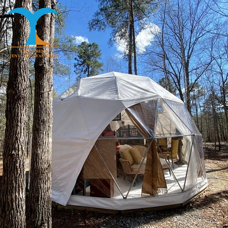 waterproof 6m glamping geodesic dome tent for resort camping equipment gazebo outdoor bubble tent beach shade