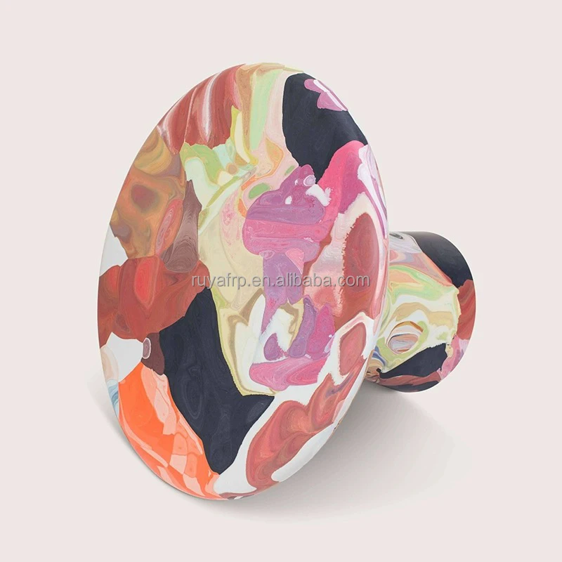 Stylish Round Coffee Table with Custom Artwork Ideal Accent Furniture for Living Area Combining Functionality and Artistic Flair