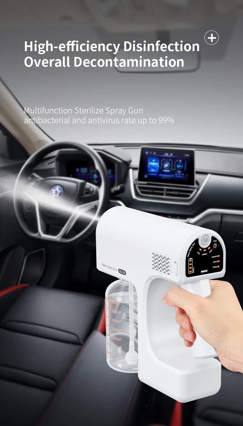 New design Nano Sprayer Machine Cordless Electric Fogger Large Capacity Handheld Rechargeable Atomizer Portable Nano Spray Gun