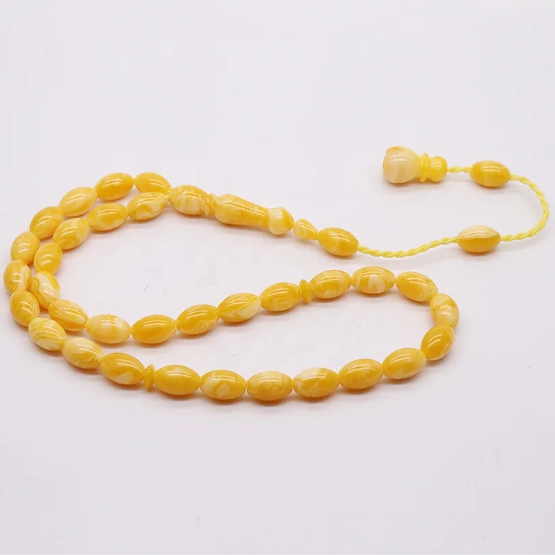 Islamic Muslim 33 Tasbih Prayer Beads Amber Rosary Factory Wholesale High Quality Custom Made Necklaces Rope Chain Geometric