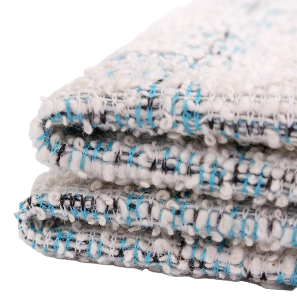 Polyester Cotton Blended Brocade Knit Jacquard Hacci Fabric Luxury brand  Winter Tweed Yarn Dyed Fabric For Lady Coat Totes