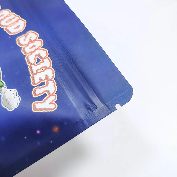Custom Design Digital Print 3.5 Mylar Stand Up Pouch Resealable Zip Lock Smell Proof Packaging Bags