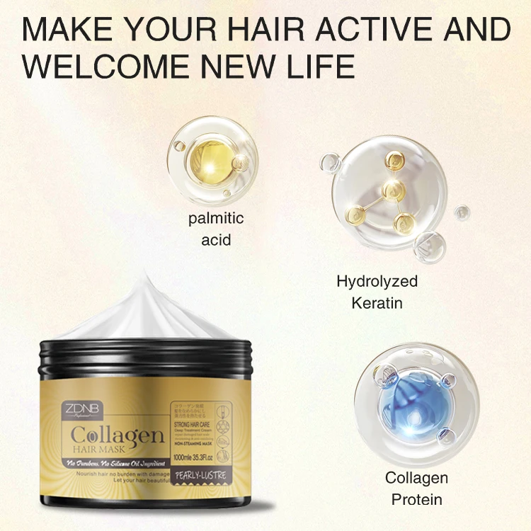 Private Label Luxury  Jar Hair Products For Dry And Damaged Hair Collagen Hair Mask  Collagen 500 1000ML