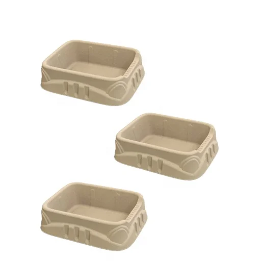 Disposable Paper Pulp Cat Litter Tray Box Economy Carrier Pet Litter Pan