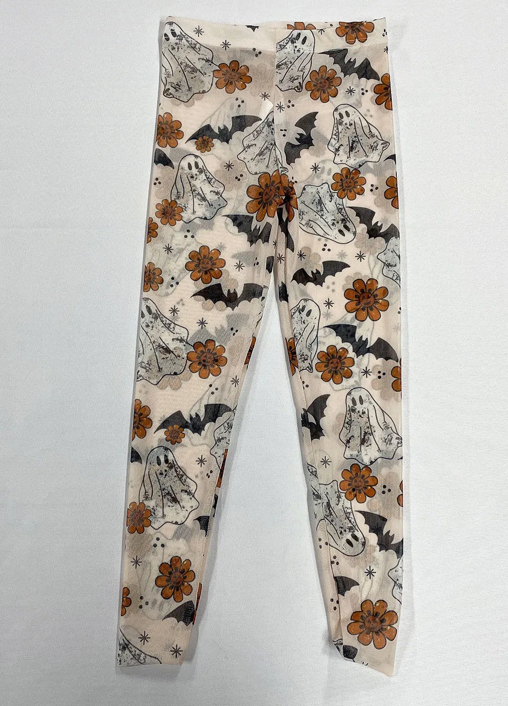 Wholesale Pumpkin Printed Cotton and Spandex Girls Elastic Tights Halloween Kids Leggings