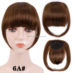 AliLeader 36 Colors Synthetic Sweeping Side Blunt Bang Natural Straight Hairpieces Neat Front Fringe Clip In Hair Bangs