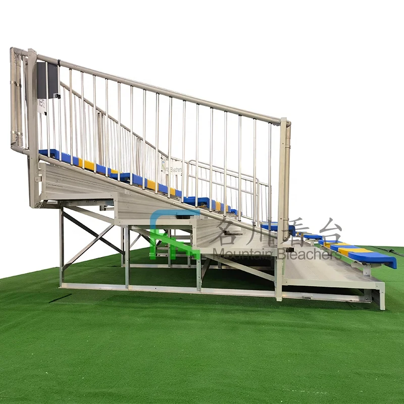 Low Rise 5 Rows Seating Bleachers Metal Grandstand Seating Tribunes  For Basketball Football Court