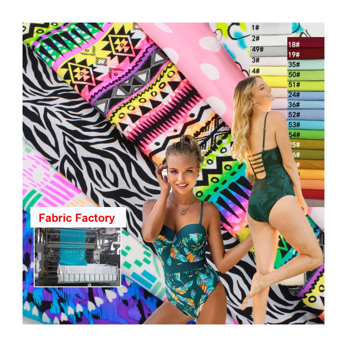 Wingtex Bloom Pattern 4 Way Stretch Nylon Spandex Fabric Digital Print Sexy Fabric for Skirts