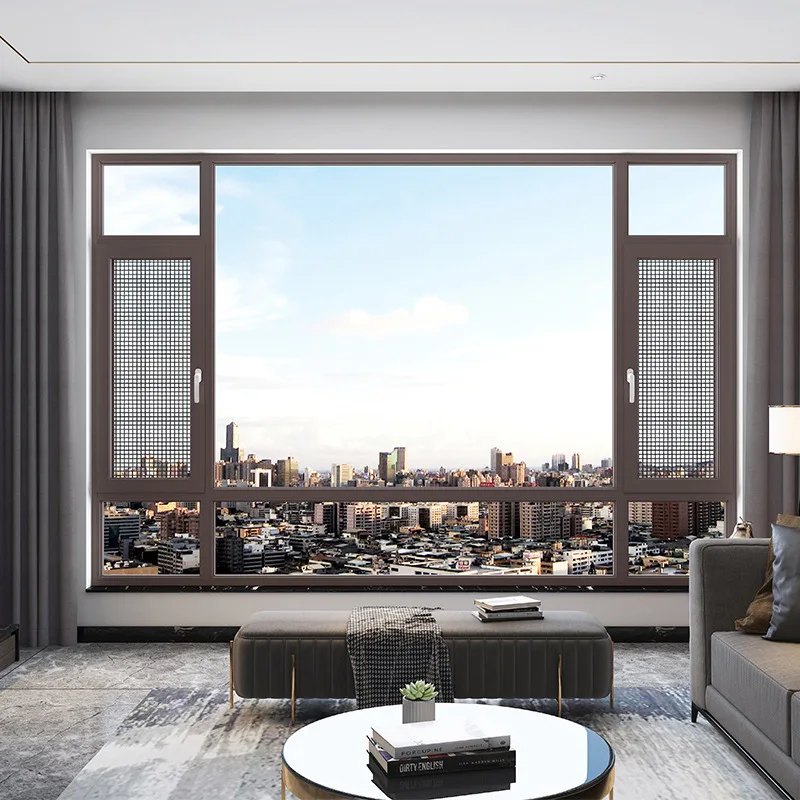 New Design Double Glazing Aluminum Frame Windows Aluminum Doors and Windows High Impact Casement Window