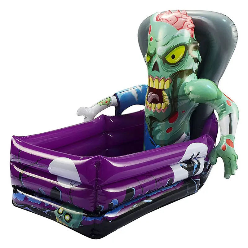 Creative converting halloween skeleton in coffin inflatable cooler vampire coffin inflatable wine cooler