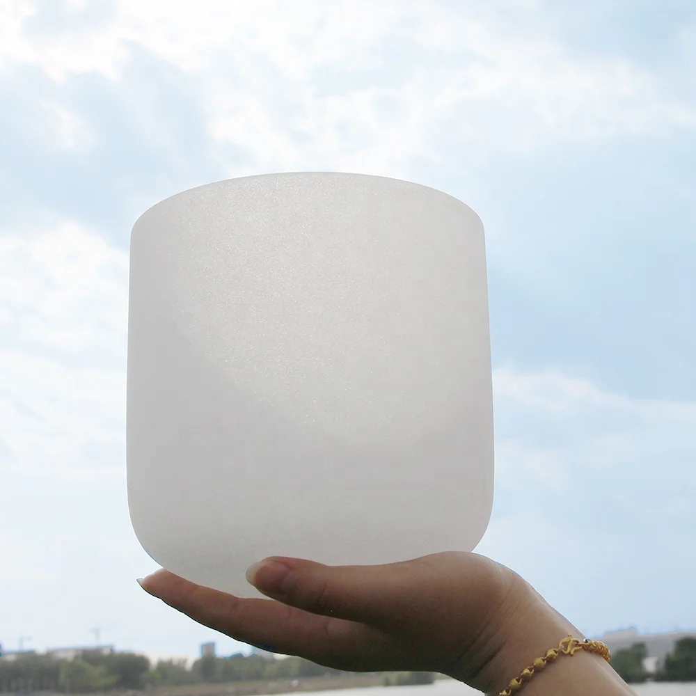 high quality white frosted wholesale crystal Singing Bowls crystal healing quartz bowls