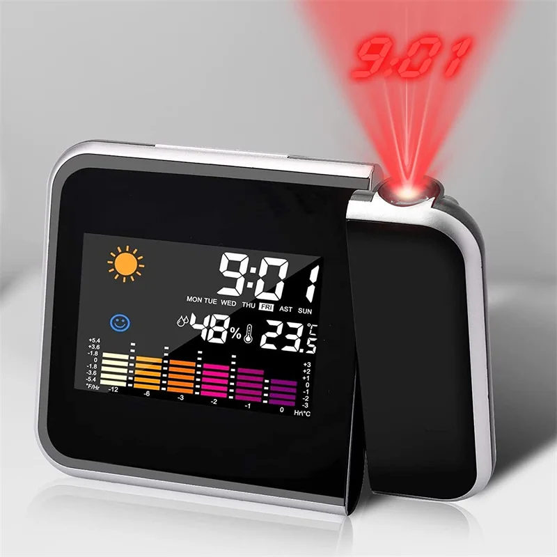 Smart Electronic Led Weather Forecast Digital Projection Alarm Clock