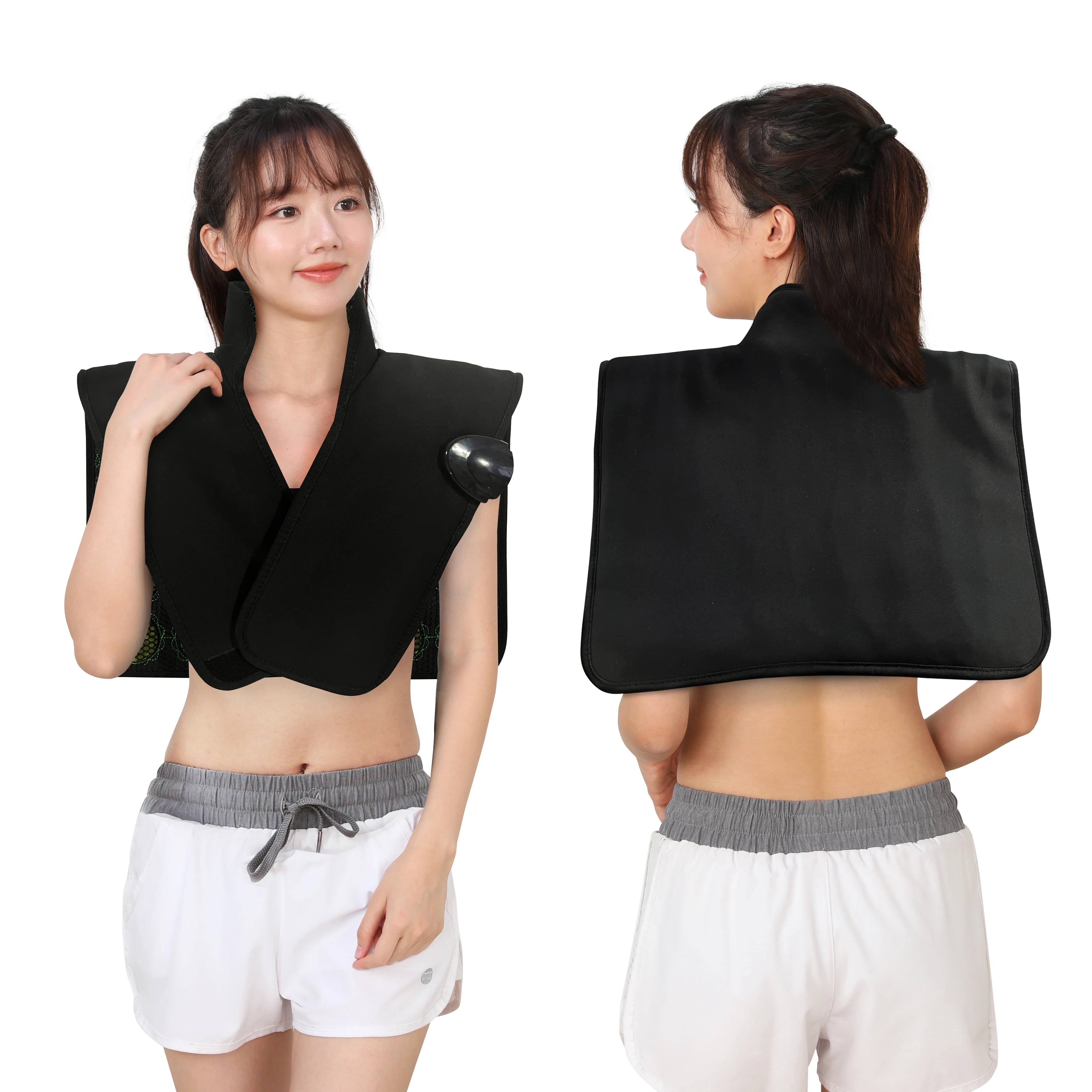 2023 Sauna Spa Pads PEMF Magnetic Therapy Device carbon fiber heating thermal jade stone massage pad capes thermal with bag pack