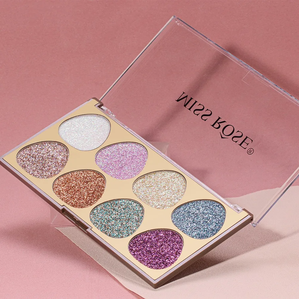8 color wholesale diamond cute custom loose pressed shimmer matte glitter gel eyeshadow palettes liner eye shadow  pigmented