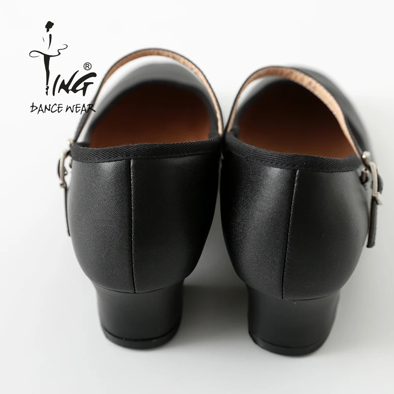Ting dance black leather character shoes folk grade representative dance shoes famous nationality dance shoes