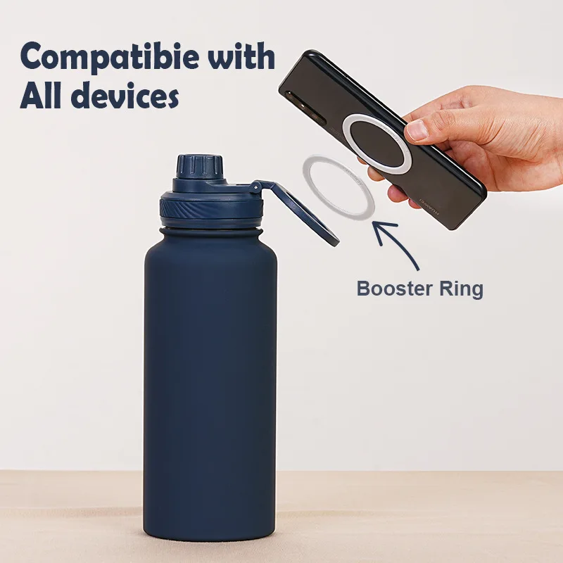 New Arrival Magnetic Lid Mobile Phone Holder 32oz Stainless Steel Water Bottle Drinkware With Straw Gifts Promotion