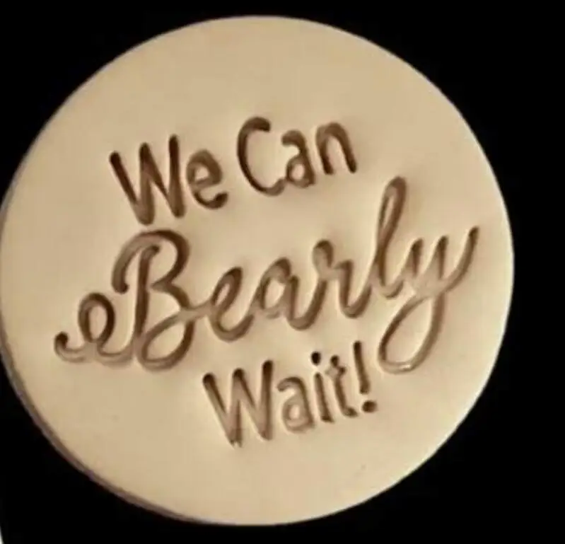 PLA we can bearly wait plastic cookie cutter stamp fondant embosser stamp cake mold cake tools