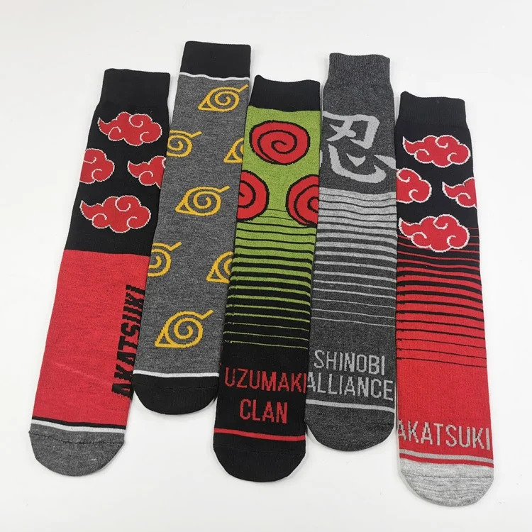 7 Days fast dispatch Stock Designer Cartoon Anime Ninja Tube Cotton Socks Men Japanese TV Movie Meias Stockings