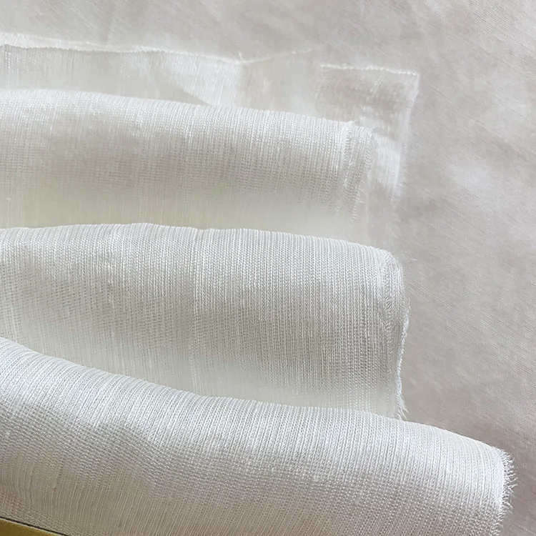 
Unique design fabric silk mixed silk linen fabric 14mm for cloth dress material 