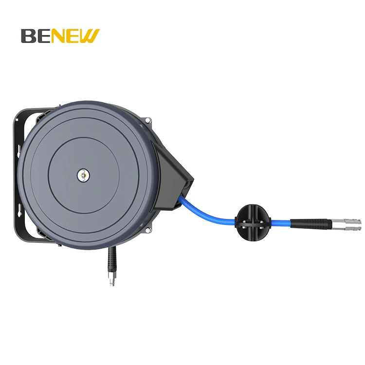 ZQ180-TW  18M Wall Mounted Retractable Steel Housing Air Hose Reel For Industrial Use