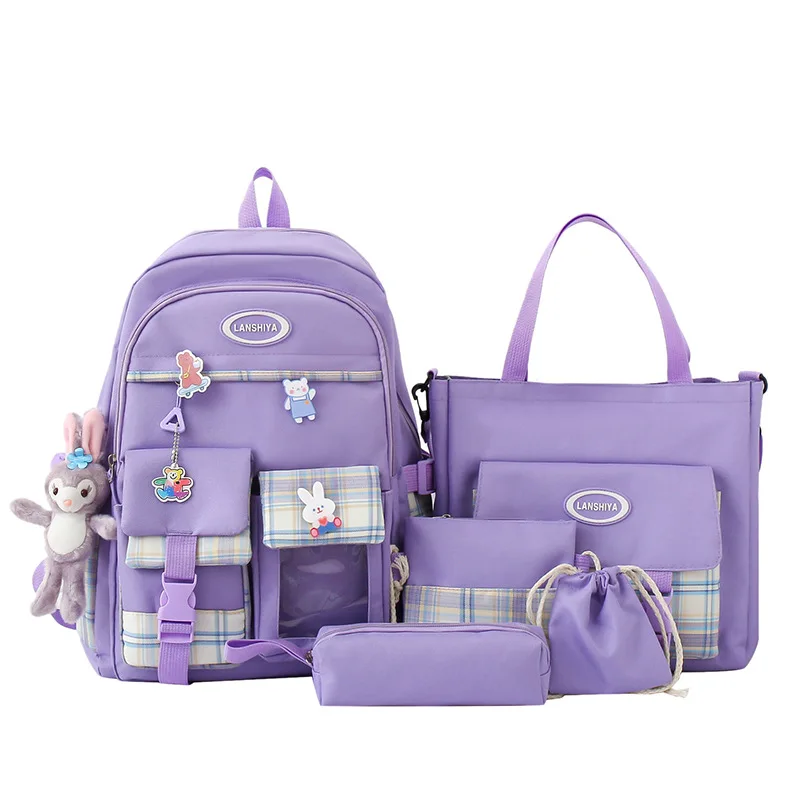 Stylish Colorful Girls New Style High Quality 3 in 1 kids School Bags Casual Backpack Set For Teenagers Student