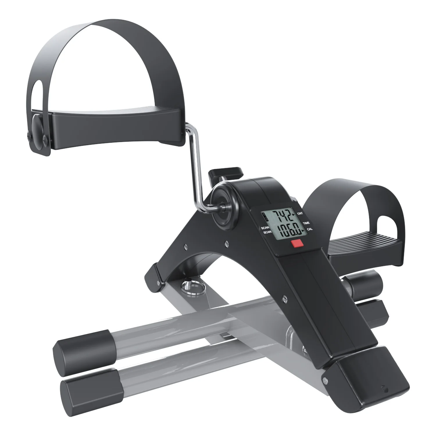 Portable Mini Bike Pedal Exerciser with LCD Display Foldable under Desk Peddler Leg/Arm Workout Home/Office Rehabilitation