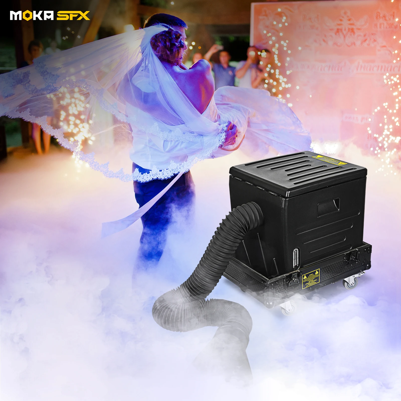 Moka sfx 4000w mini DMX dry ice low fog machine wedding stage event low lying smoke machine