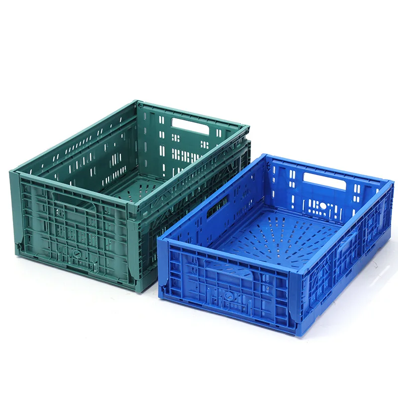 Cheap Collapsible Folding Agriculture Basket Stacking Turnover Plastic Storage Basket For Vegetable With Lid