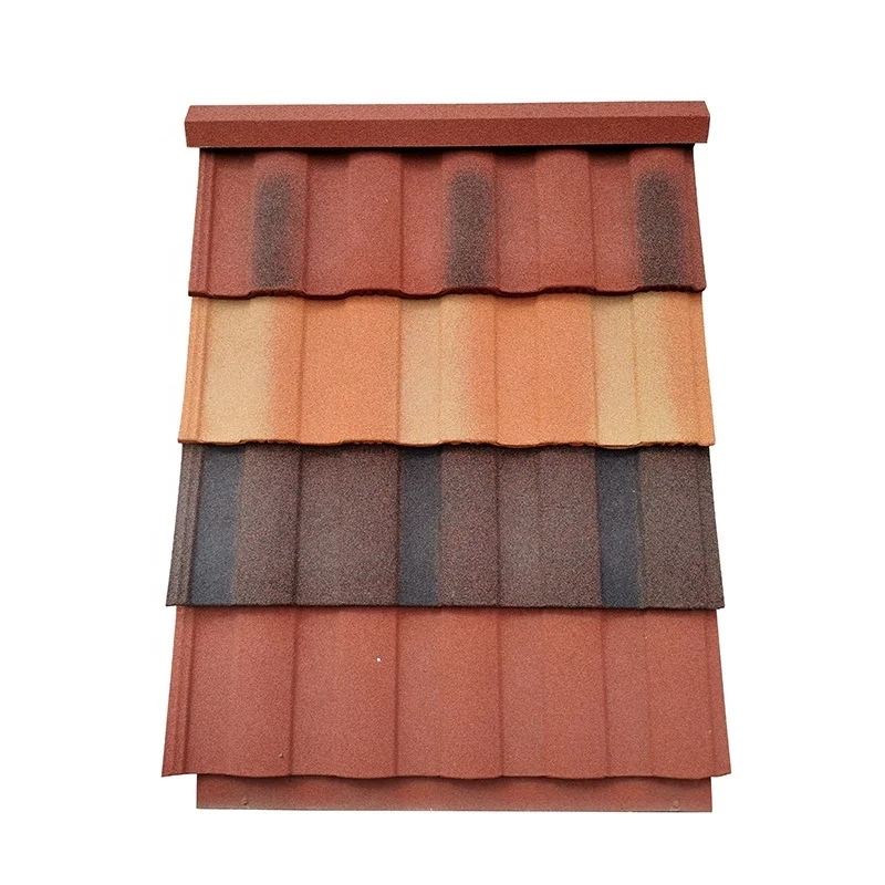 coloured bond shingle classical stone coated steel roofing tile seven wave terracotta roof sheet panels 1340*420mm