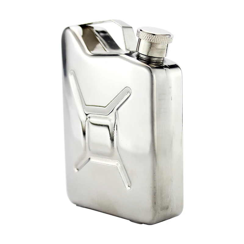 5oz Stainless Steel Jerry Can Hip Flask Liquor Whisky Pocket Bottle Oil Pot, Can Flask