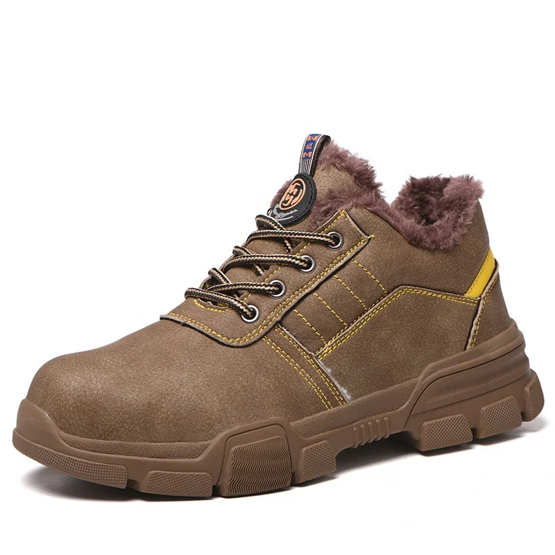 Winter Warmly with fur Lace Up Industrial Double Safety Double Italy Working Tanker Safety shoes for construction