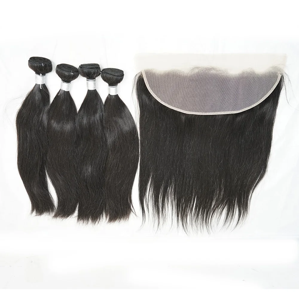 Human Hair Weaves Three Part Deep Weave Frontal Closure Hair Lace 13 4 Packet Human Hair Blend With Closure