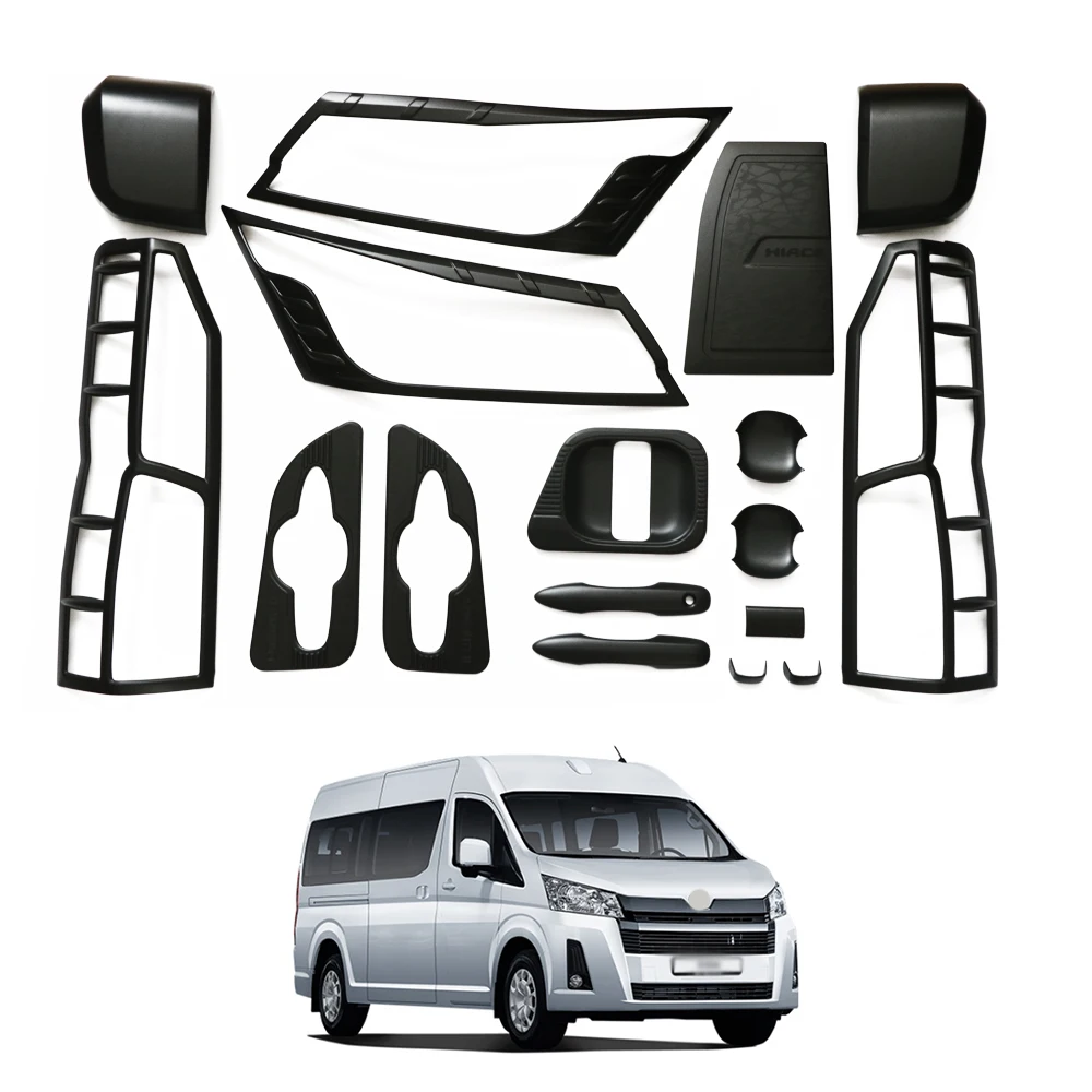 Hot Sale Auto Parts Headlight Tail Light Cover Door Handle Bowl Car Body Kit Garnish Combo Set for Toyota Hiace 2019 Accessories
