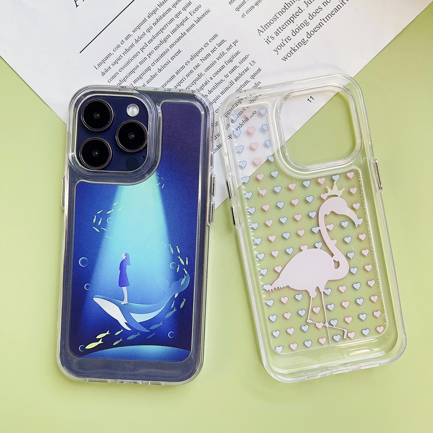 custom printing design pattern phone case pc tpu space phone case clear transparent phone case for iphone 14 pro max