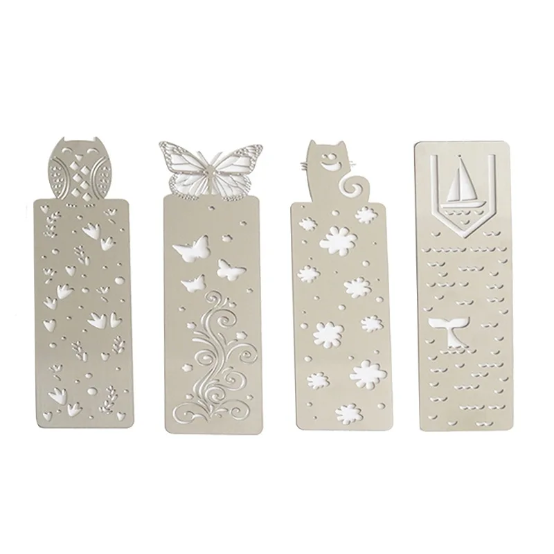 Wholesale Factory Price Custom Logo Silver Plated Cut Out Metal Stencil Bookmark for Sale