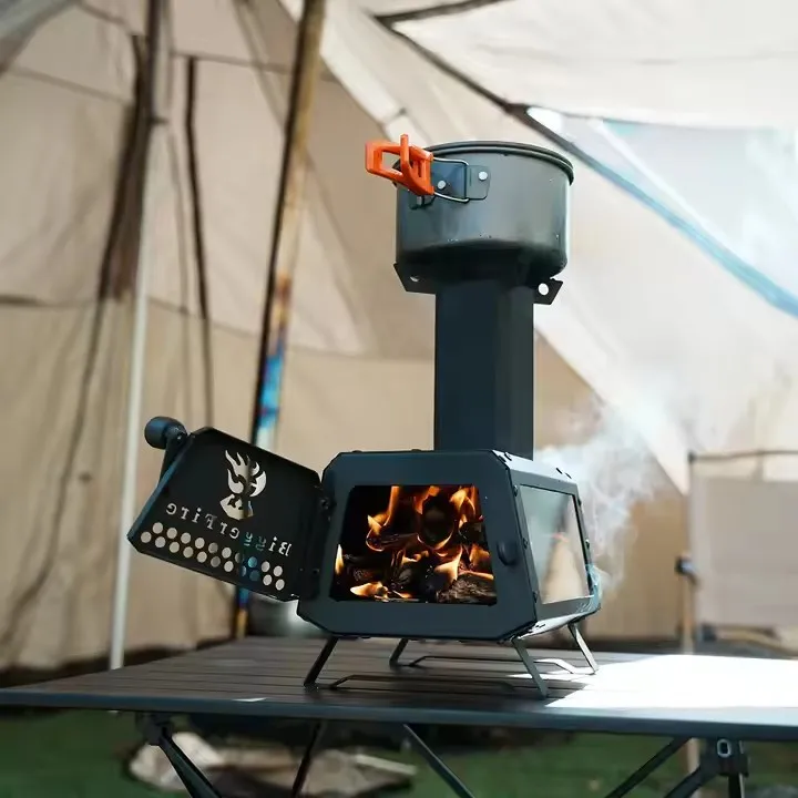 Outdoor Camping Indoor Wood Burning Stove Portable Charcoal Firewood Cooking Stove