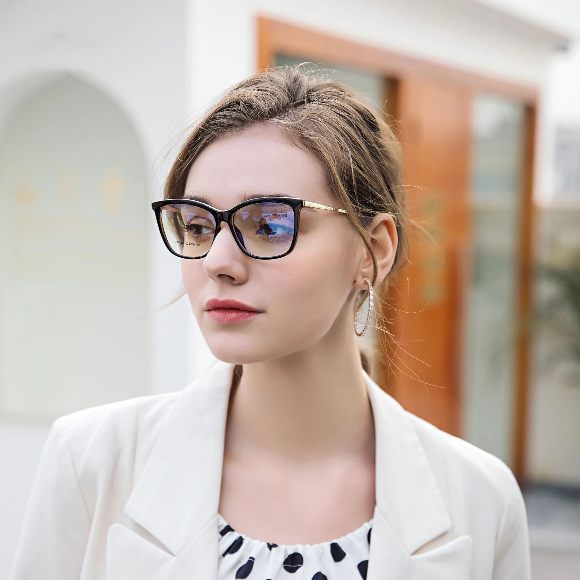 2022 New Stylish TR90 Fashion Square Cat Eye Optical Frame Glasses For Women Lady Reading Computer Eyewearing