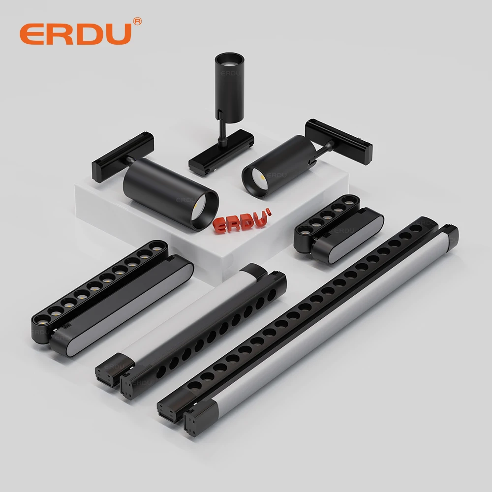 ERDU Factory Direct Sales 1m 2m 3m Aluminum Slot Ultra-Thin 35mm Led Magnetic Suction Track Light