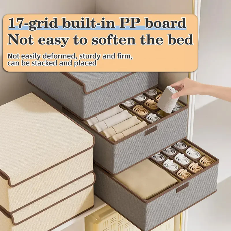 yuyang Wardrobe Clothes Organizer Drawer Organizer Storage Box for Clothes Bra Panty for Women  Foldable Socks Bra Storage Boxes