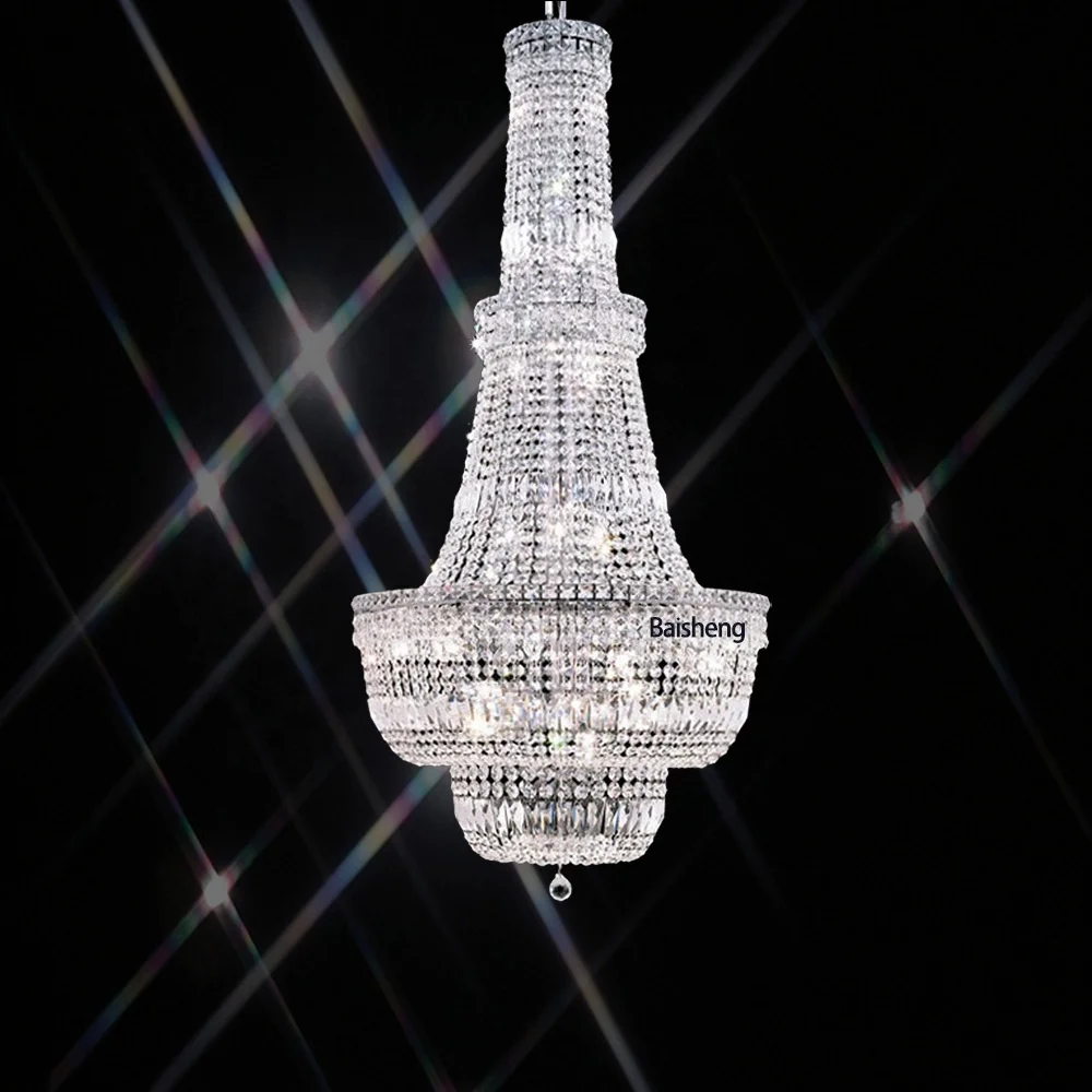 imperial empire crystal chandelier for hotel entrance entryway reception room lobby hall pendant light cristal suspension hang