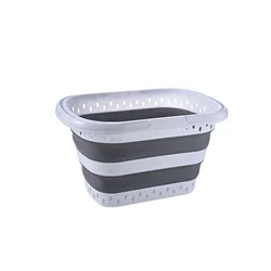 High Quality Foldable Laundry Basket Storage Plastic Basket  Food  Feature Material Origin  Collapsible