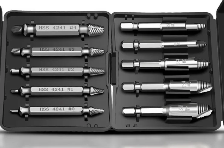 5pc Damaged Screw Extractor Drill Bit Guide Broken Bolt Stud Stripped Screw Remover Tool for Screw